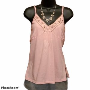 Maurices Pink Embellished Camisole Top Sz M